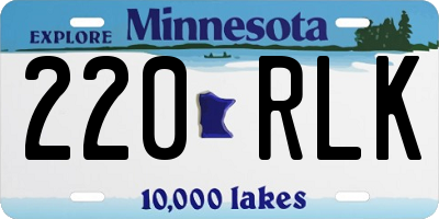 MN license plate 220RLK