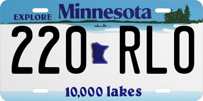 MN license plate 220RLO