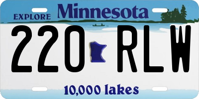 MN license plate 220RLW