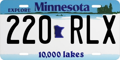 MN license plate 220RLX