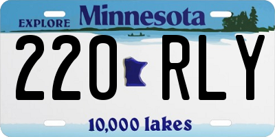 MN license plate 220RLY