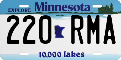 MN license plate 220RMA