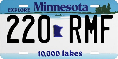 MN license plate 220RMF