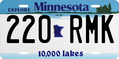 MN license plate 220RMK