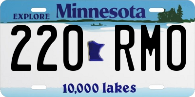 MN license plate 220RMO
