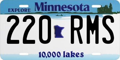 MN license plate 220RMS