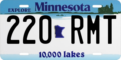 MN license plate 220RMT