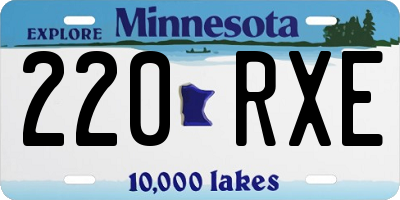 MN license plate 220RXE