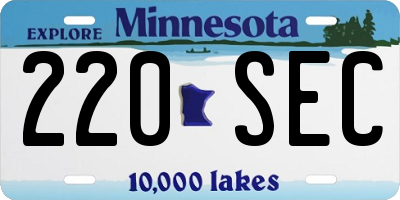 MN license plate 220SEC