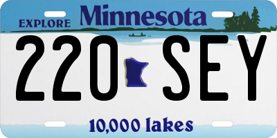 MN license plate 220SEY