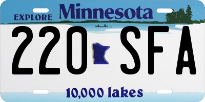 MN license plate 220SFA