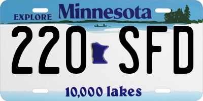 MN license plate 220SFD