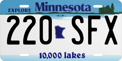 MN license plate 220SFX