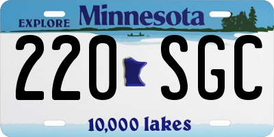 MN license plate 220SGC