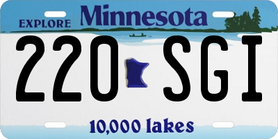 MN license plate 220SGI