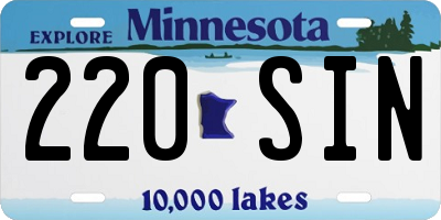 MN license plate 220SIN