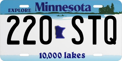 MN license plate 220STQ