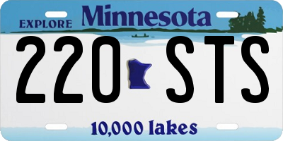 MN license plate 220STS