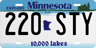 MN license plate 220STY