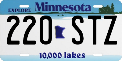MN license plate 220STZ