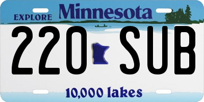MN license plate 220SUB