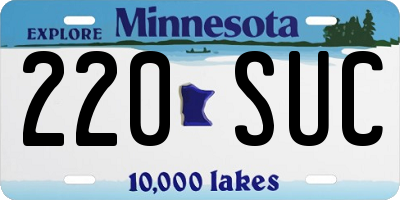 MN license plate 220SUC