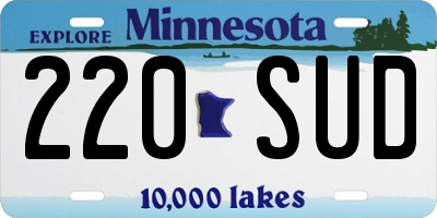 MN license plate 220SUD