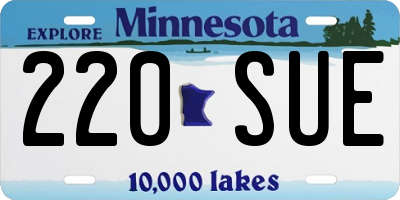 MN license plate 220SUE