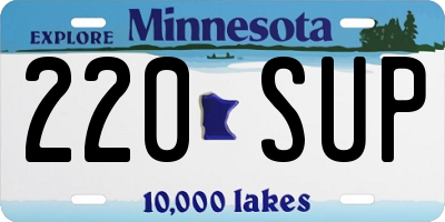 MN license plate 220SUP