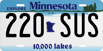 MN license plate 220SUS