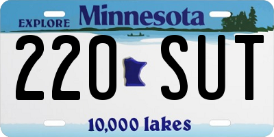 MN license plate 220SUT