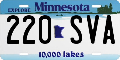 MN license plate 220SVA