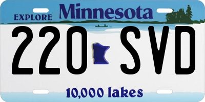 MN license plate 220SVD
