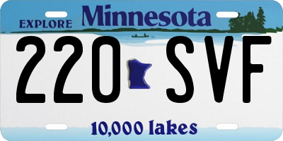 MN license plate 220SVF