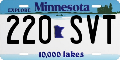 MN license plate 220SVT