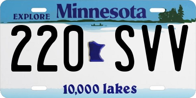 MN license plate 220SVV