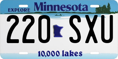 MN license plate 220SXU
