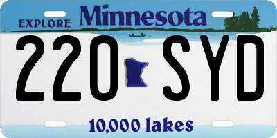 MN license plate 220SYD