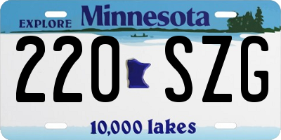 MN license plate 220SZG