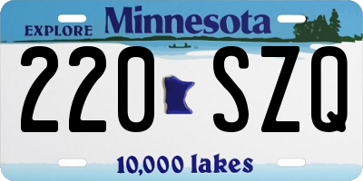 MN license plate 220SZQ