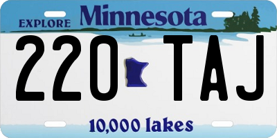 MN license plate 220TAJ