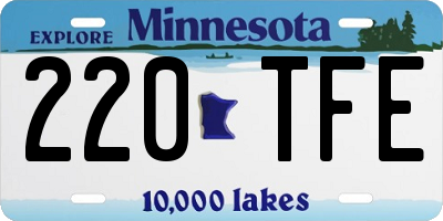 MN license plate 220TFE