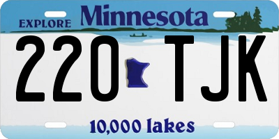 MN license plate 220TJK