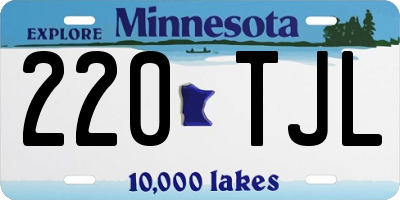 MN license plate 220TJL