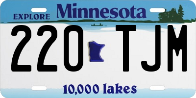 MN license plate 220TJM