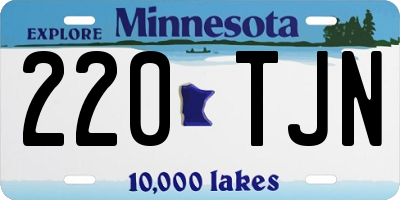 MN license plate 220TJN