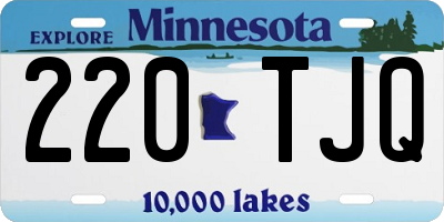MN license plate 220TJQ