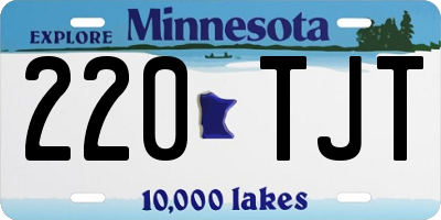 MN license plate 220TJT