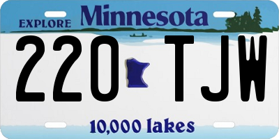 MN license plate 220TJW