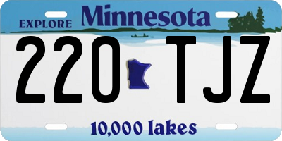 MN license plate 220TJZ